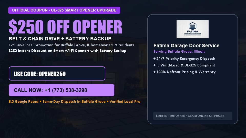 Fatima Garage Door Service $250 OFF Premium LiftMaster Opener Installation in Buffalo Grove, IL