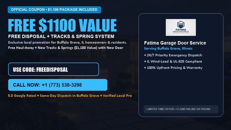Fatima Garage Door Service FREE Haul-Away & Heavy-Duty Tracks with New Door in Buffalo Grove, IL